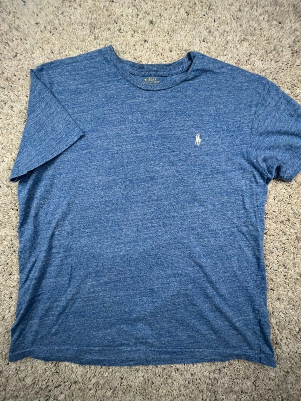 Polo Ralph Lauren Mens Blue Heather Short Sleeve T Shirt Cotton w Pony Logo